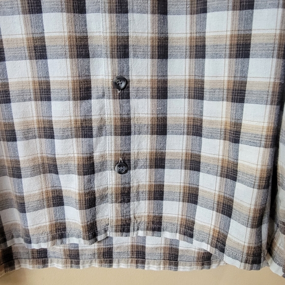 QUICKSILVER Salt Water Denim Long Sleeve Plaid button down Flannel Large - Picture 4 of 11